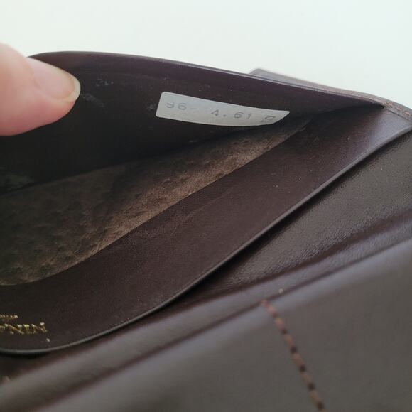 Nina Ricci Giraffe Brown Wallet Compact Kisslock Leather Vintage Italian Trifold - Picture 10 of 12